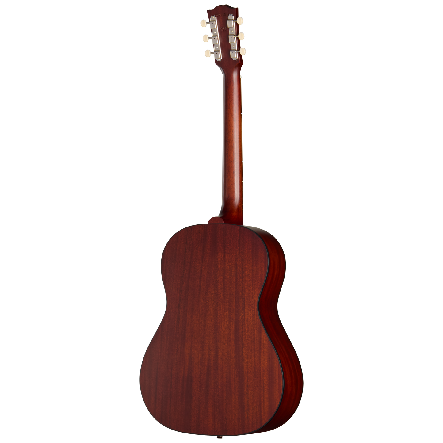 Back of Gibson LG 2 All Mahogany Faded Vintage Sunburst.