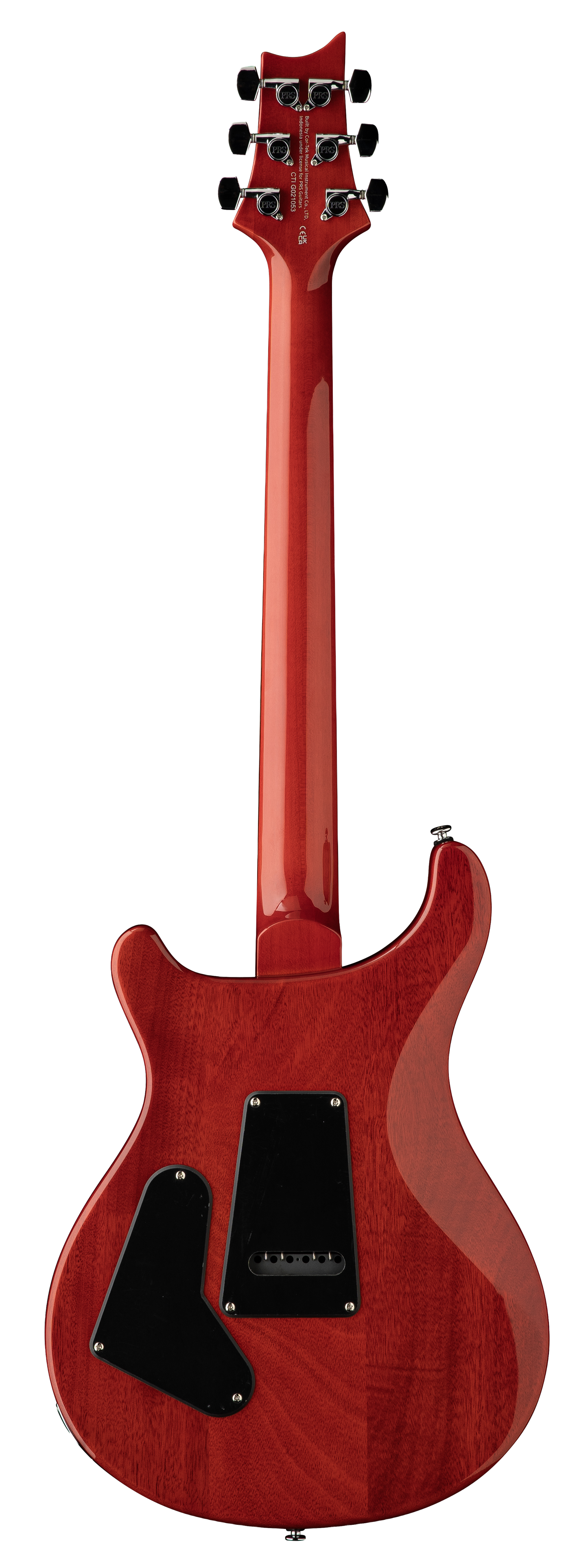 Back of PRS SE Custom 24-08 Charcoal Cherry Burst.