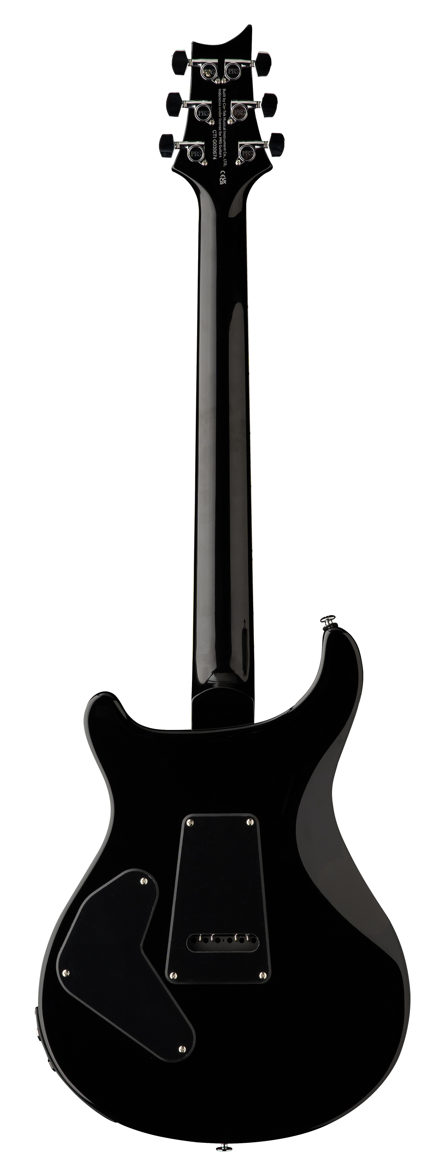 Back of PRS SE Custom 24 Semi-Hollow Piezo Charcoal Burst.