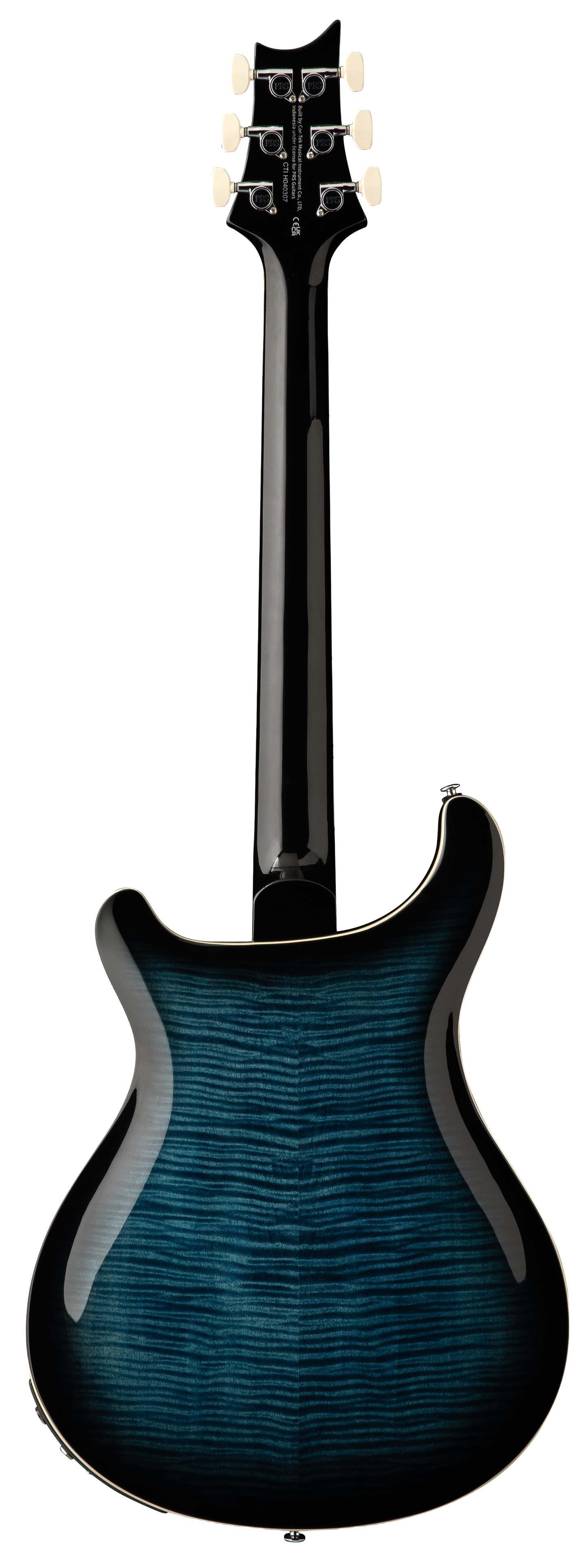 Back of PRS SE Hollowbody II Piezo Peacock Blue.