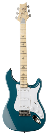 Full frontal of PRS SE Silver Sky Nylon Blue.