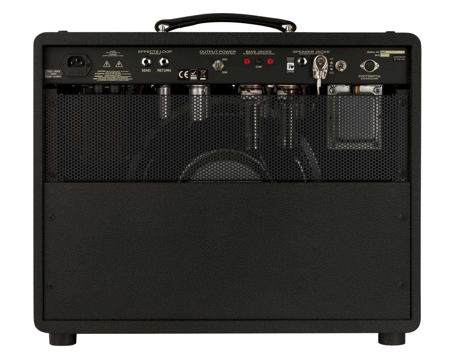 Back of PRS Paul Reed Smith Archon 50 watt 1x12 Combo.