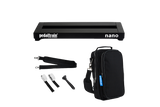 Front of Pedaltrain Nano in Deluxe Soft Case with accessories.