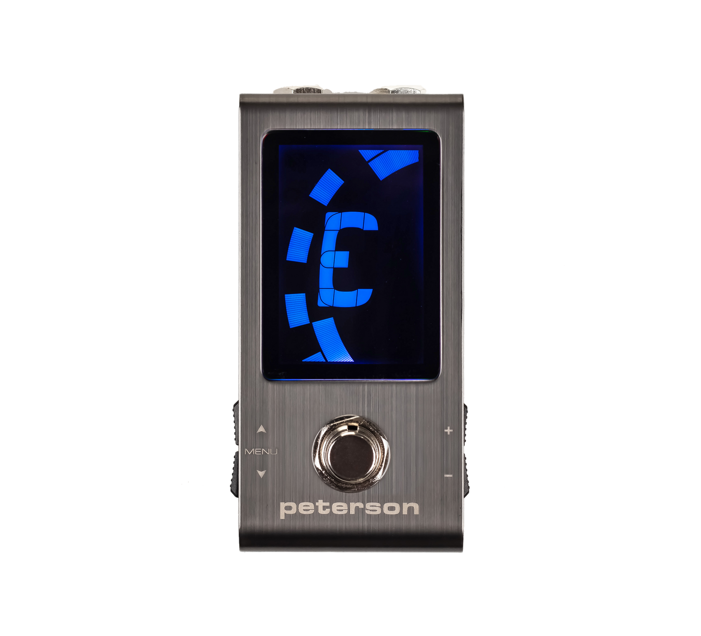 Top down of Peterson SS-HD StroboStomp Mini Tuner.