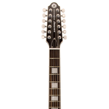 Headstock of Reverend Airwave Left Handed Natural.