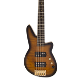 Front of Reverend Mercalli 5 FM 5-String Bass Guitar Coffee Burst.
