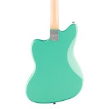 Back of body of Squier Paranormal Baritone Jazzmaster HH Laurel Sea Foam Green.