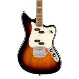Front of Squier Paranormal Electric VI Laurel 3-Color Sunburst.