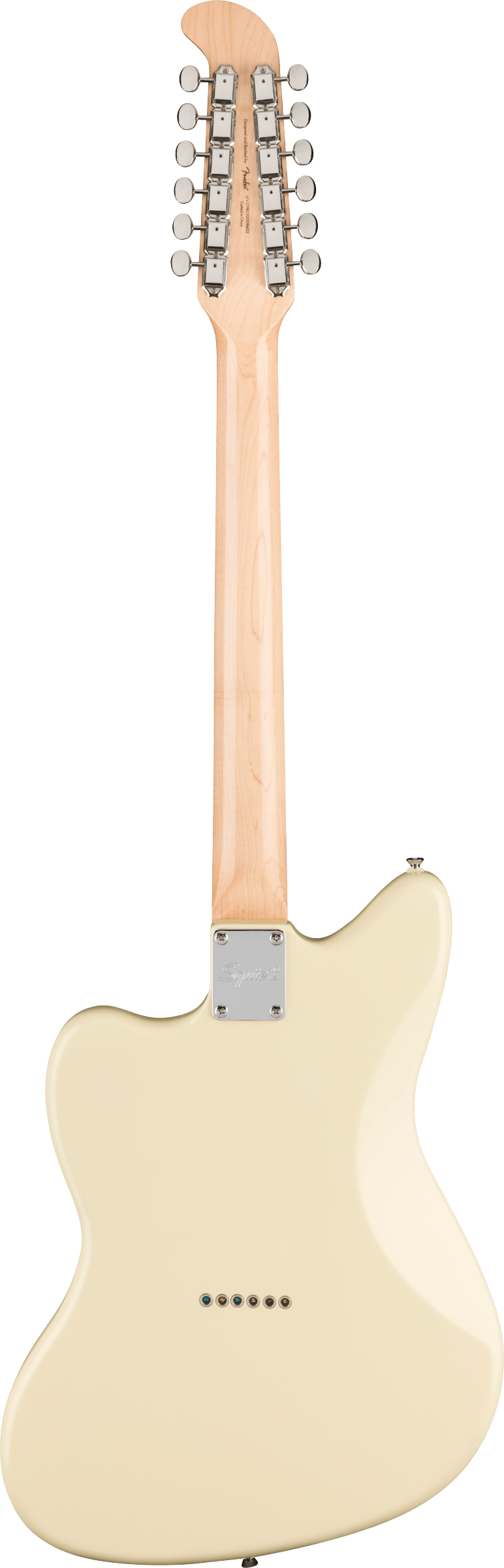 Back of Squier Paranormal Jazzmaster XII LRL TSPG OLW.