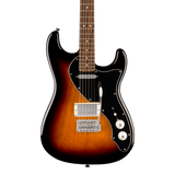 Front of Squier Paranormal Stratocaster Deluxe Laurel 3-Color Sunburst.