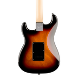 Back of body of Squier Paranormal Stratocaster Deluxe Laurel 3-Color Sunburst.
