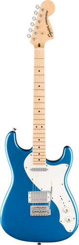 Full frontal of Squier Paranormal Stratocaster Deluxe Maple Lake Placid Blue.