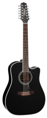 Full frontal of Takamine EF381SC Legacy 12 String AE Black.