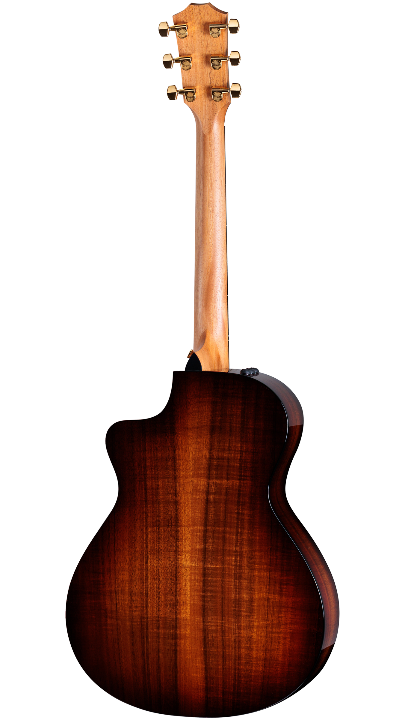 Back of Taylor 222ce-K DLX Hawaiian Koa Shaded Edgeburst.