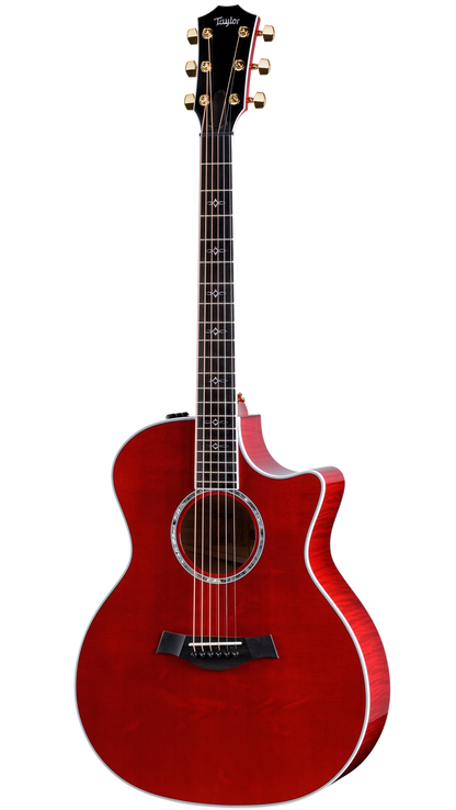 Full frontal of Taylor 614ce Special Edition Trans Red w/case.
