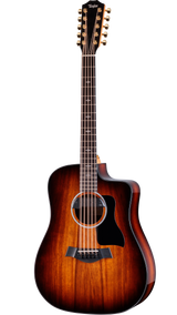 Full frontal of Taylor Somos 260ce-K DLX Bajo Quinto 10-string, Koa.