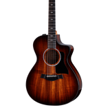Front of Taylor 222ce-K DLX Hawaiian Koa Shaded Edgeburst.
