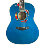 Taylor Custom Grand Pacific Aquamarine Koi Motif w/case w/matching Circa 74 amp