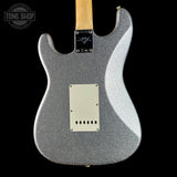 Back of Fender Custom Shop 1969 Stratocaster Journeyman Relic Silver Sparkle.