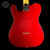 Back of Fender Custom Shop 50S Thineline Telecaster Journeyman Relic Aged Candy Apple Red.