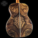Back angle of Martin Custom Shop OM 42 Style Adirondack/Wild Grain East Indian Rosewood.
