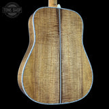 Back angle of Martin Custom Shop Dread 45 Style Adirondack/Exceptional Broad Figure Koa.