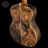 Back angle of Martin Custom Shop OM 42 Style Adirondack/Wild Grain East Indian Rosewood.