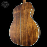 Back angle of Martin Custom Shop OM 41 Style Adirondack / Sinker Mahogany.