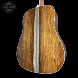 Back angle of Martin Custom Shop Dread 28 Style 1933 Ambertone Adirondack / Guatemalan Rosewood.