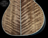 Back detial of Martin Custom Shop 00 28 Style Adirondack / Exceptionally Figured Black Walnut.