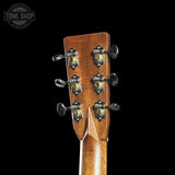 Back of headstock of Martin Custom Shop 00 28 Style Adirondack / Exceptionally Figured Black Walnut.
