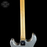 Back of neck of Fender Custom Shop 1969 Stratocaster Journeyman Relic Silver Sparkle.