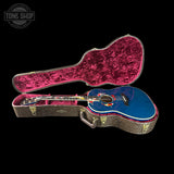 Taylor 2025 Namm Custom #41 Grand Pacific Aquamarine Koi Motif in case.
