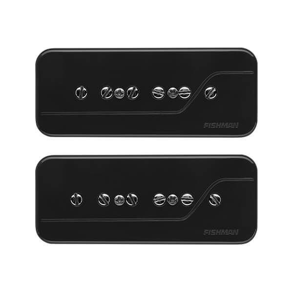 Top down of Fishman Fluence Signature Series Greg Koch Gristle-Tone P90 Pickup Set Black.