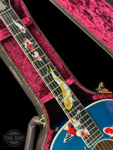 Fretboard of Taylor 2025 Namm Custom #41 Grand Pacific Aquamarine Koi Motif.