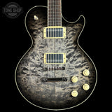 Front of Collings CL City Limits DLX Quilt Top Acid Wash Charcoal Burst.