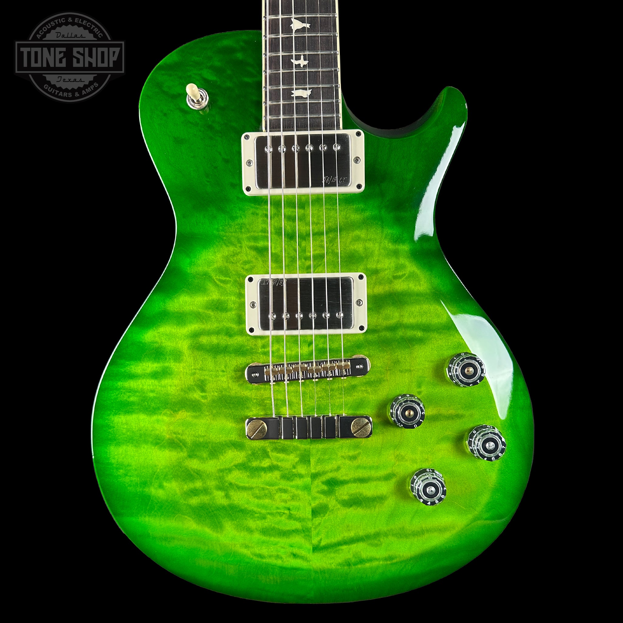 PRS S2 Wood Library McCarty 594 Singlecut Quilt Eriza Verde w/bag