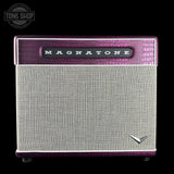 Guitar amplifier with Magnatone branding on a black background