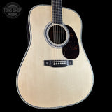 Front angle of Martin Custom Shop Dread 41 Style Torch Adirondack/Cocobolo.