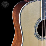 Front angle of Martin Custom Shop Dread 41 Style Adirondack/Sinker Mahogany.