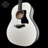 Front angle of Taylor 2025 Namm Custom #5 Grand Pacific Pearl White.