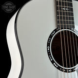 Front angle of Taylor 2025 Namm Custom #5 Grand Pacific Pearl White.