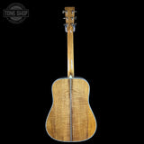 Full back of Martin Custom Shop Dread 45 Style Adirondack/Exceptional Broad Figure Koa.