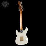 Full back of Fender Custom Shop Limited Edition Roasted '54 Strat Journeyman Relic '55 Desert Tan.