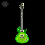 Full front of PRS S2 Wood Library McCarty 594 Singlecut Quilt Eriza Verde.