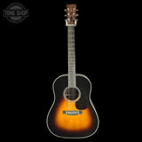 Full front of Martin Custom Shop Slope Shoulder Dread 1935 Sunburst 28 Style Adirondack / Wild Grain East Indian Rosewood.
