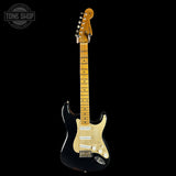 Full front of Fender Custom Shop Limited Edition Roasted '54 Strat Journeyman Relic Aged Black.