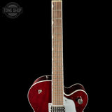 Fretboard of Gretsch G6119T Pro Players Edition Tennessee Rose Dark Cherry Stain.
