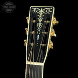 Headstock for Martin Custom Shop 00-12 45 Style Torch Motif All Black.