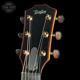 Headstock of Taylor 2025 Namm Custom #40 Grand Concert AA Koa.